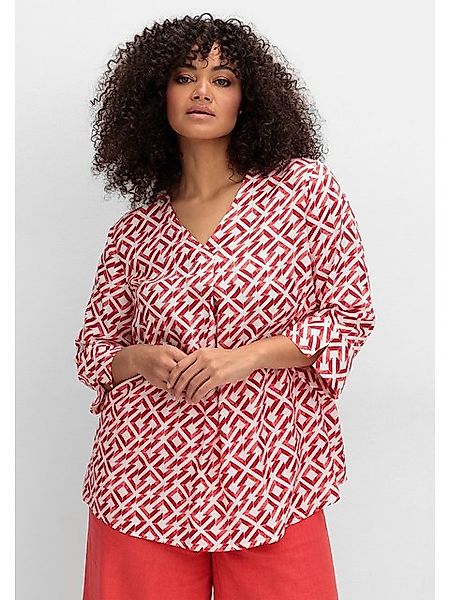 Sheego Tunika Große Größen mit Faltendetails und Grafikprint günstig online kaufen