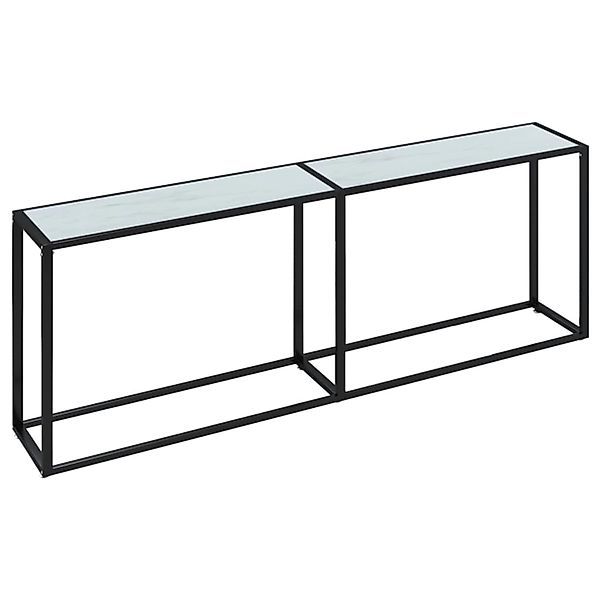 vidaXL Konsolentisch Weiß Marmor-Optik 220x35x75,5 cm Hartglas 331692 günstig online kaufen