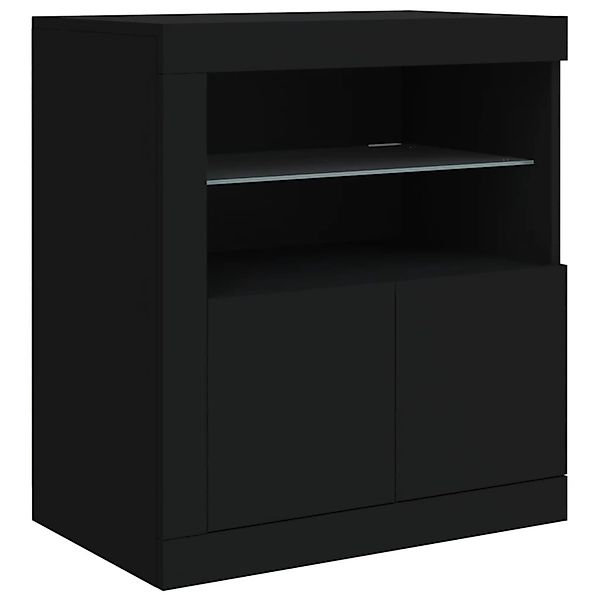 vidaXL Sideboard mit LED-Leuchten Schwarz 60,5x37x67 cm 836617 günstig online kaufen