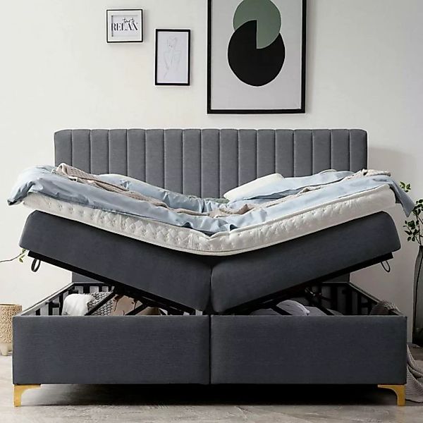 BettCo Stauraumbett Boxspringbett mit Bettkasten Paris, XXL Bettkasten, Top günstig online kaufen