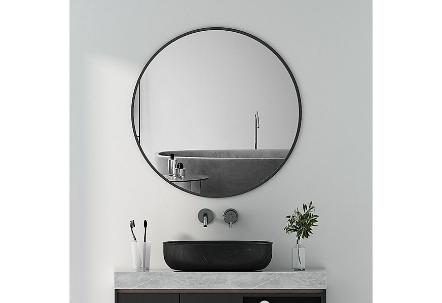 Boromal Wandspiegel Rund 60cm 80cm 100cm 40cm Schwarz Spiegel Gold Badezimm günstig online kaufen
