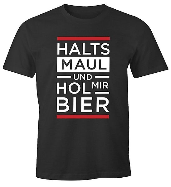 MoonWorks Print-Shirt Herren T-Shirt Halts Maul und hol mir Bier Fun-Shirt günstig online kaufen
