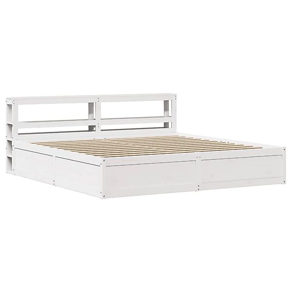 vidaXL Massivholzbett mit Kopfteil Weiß 180x200 cm Kiefer 3306334 günstig online kaufen
