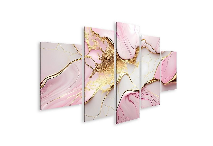 islandburner Leinwandbild Rosa Gold Marmor Abstrakter Hintergrund Flüssig D günstig online kaufen