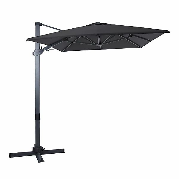 AXI Ampelschirm 300 cm x  200 cm Grau mit Handöffner günstig online kaufen