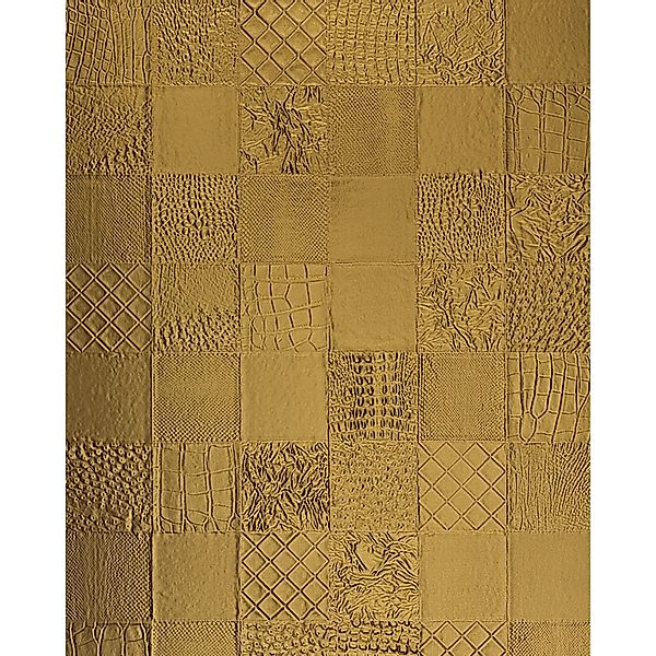 WALLFACE 13926 COLLAGE Luxus Leder Wand-Paneel Verkleidung Tapete Gold 2600 günstig online kaufen