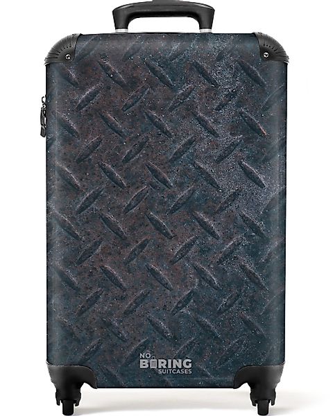 NoBoringSuitcases.com© Hartschalen-Trolley Dunkle Metallplatte mit Diamants günstig online kaufen