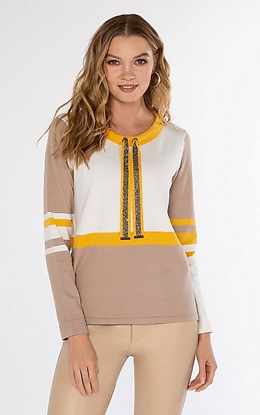 Passioni Strickpullover mit Colorblock Details günstig online kaufen