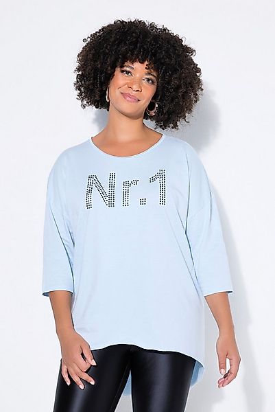 Angel of Style Longshirt Longshirt oversized "No.1"-Motiv aus Ziersteinchen günstig online kaufen
