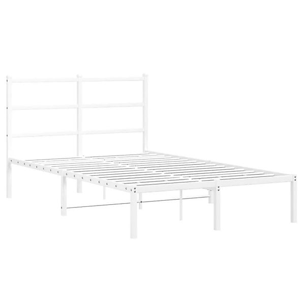 vidaXL Bettgestell mit Kopfteil Metall Weiß 120x200 cm 355412 günstig online kaufen