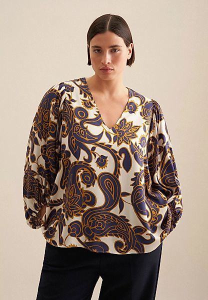 seidensticker Shirtbluse "Schwarze Rose", 3/4-Arm V-Neck Paisley günstig online kaufen