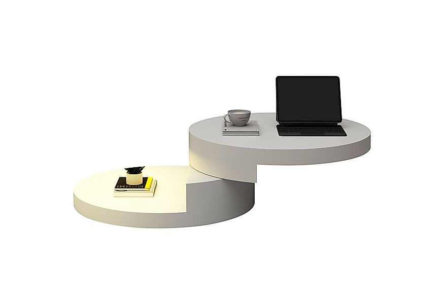 MODFU Couchtisch Zylindrischer Satztisch (Satztisch, 1-St., Doppelschichtig günstig online kaufen