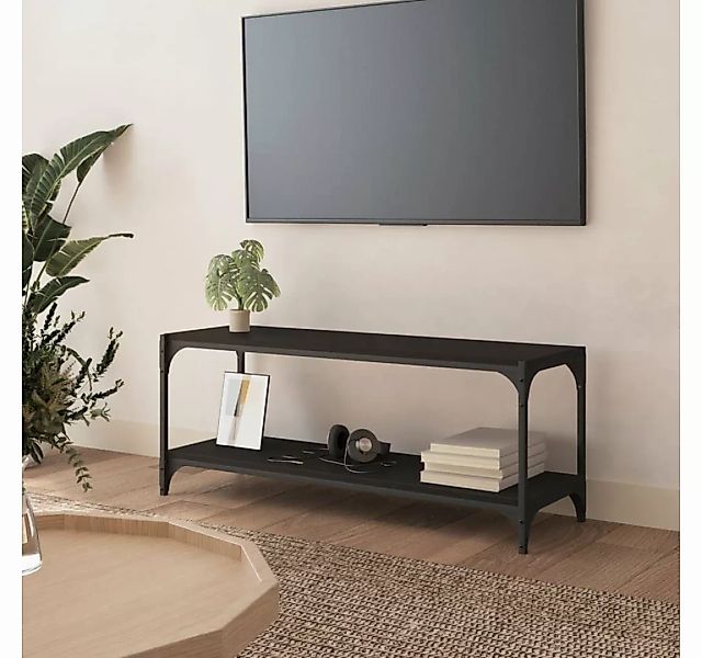 furnicato TV-Schrank Schwarz 100x33x41 cm Holzwerkstoff und Stahl günstig online kaufen