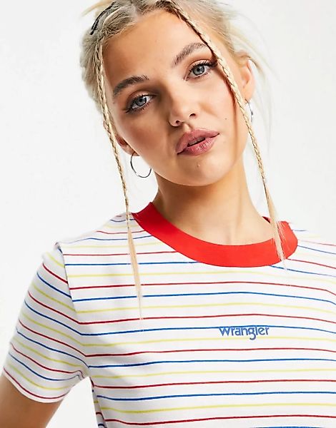 Wrangler – Gestreiftes Shirt mit kurzen Ärmeln-Mehrfarbig günstig online kaufen