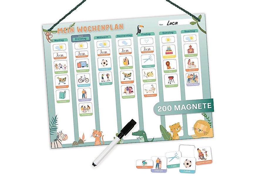 Mini Mindz Magnettafel Wochenplaner Kinder - Montessori Magnettafel mit 200 günstig online kaufen