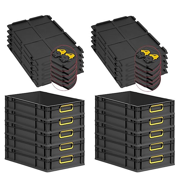 PROREGAL SuperSparSet 10x Eurobox Nextgen Color Mit Scharnierdeckel HxBxT 1 günstig online kaufen