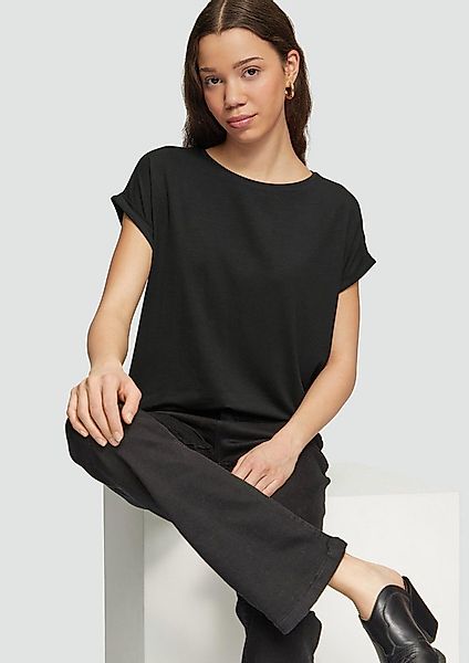 QS Kurzarmshirt T-Shirt T-Shirt aus Lyocellmix günstig online kaufen