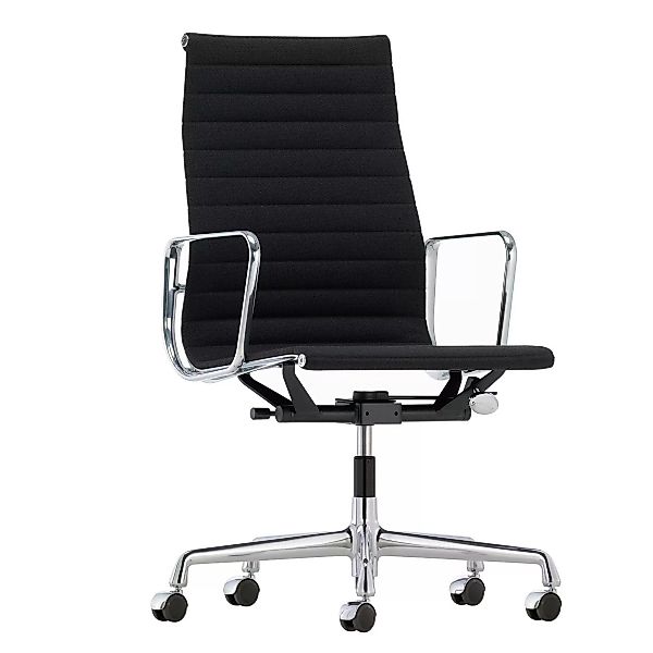 Vitra - EA 119 Alu Chair Bürostuhl Stoff Gestell verchromt - schwarz nero/S günstig online kaufen