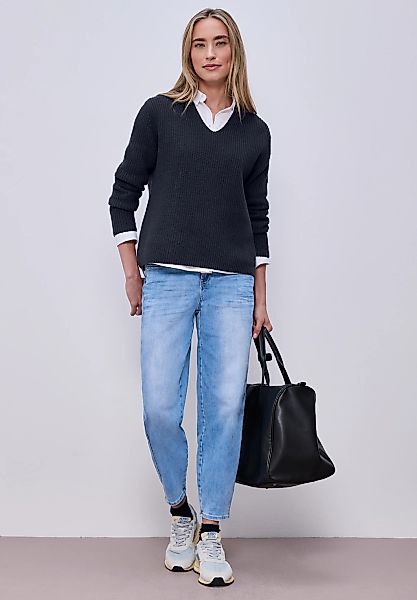 STREET ONE V-Ausschnitt-Pullover im soften Baumwoll-Mix günstig online kaufen