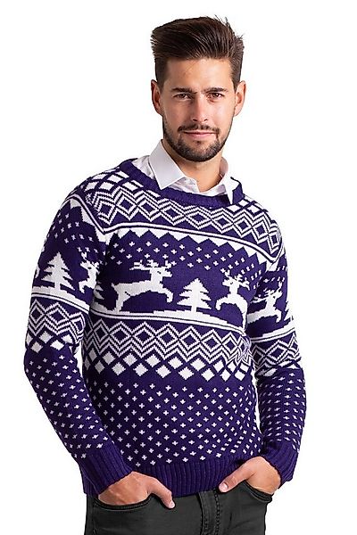 BlauerHafen Weihnachtspullover Herren Weihnachts Pullover lange Ärmel Knit günstig online kaufen