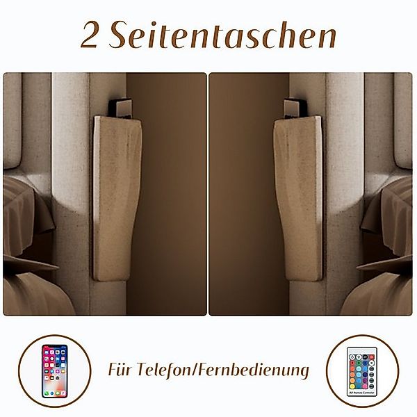 HAUSS SPOLE Polsterbett 140x200cm mit Led-Kopfteil, Ladefunktion und 4 Schu günstig online kaufen