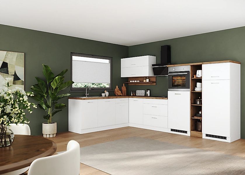 KOCHSTATION Winkelküche "KS-Milan" Stellbreite 340/220 cm, viel Stauraum, w günstig online kaufen