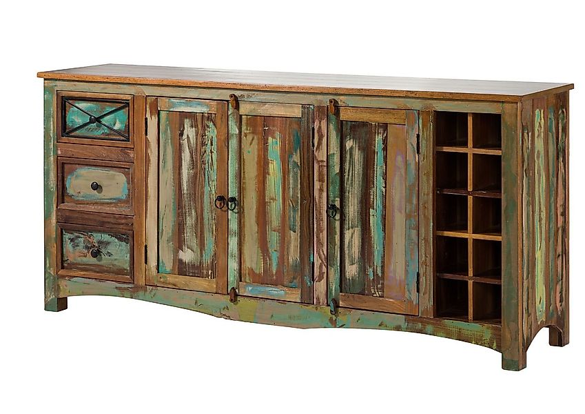 Massivmoebel24 Sideboard (Massivholz), Altholz 193x45x90 mehrfarbig günstig online kaufen