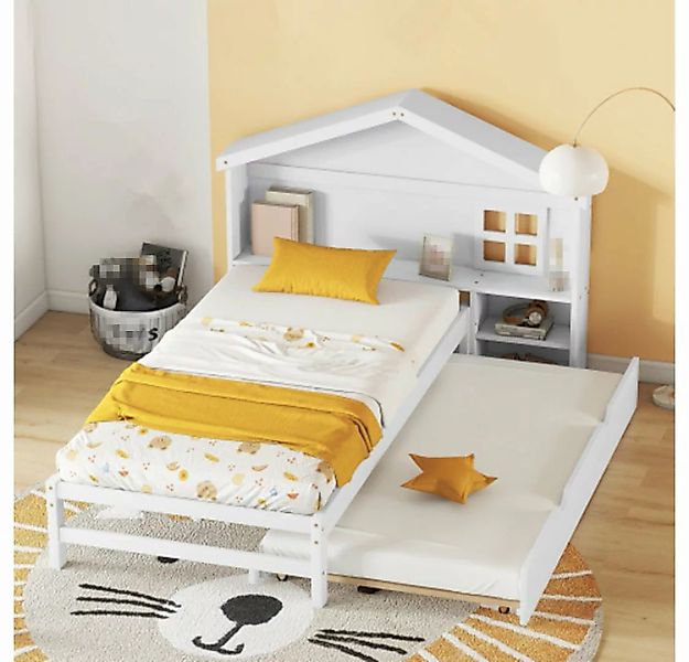 XDeer Kinderbett Kinderbett 90*200cm Hausförmiges Kinderbett, flaches Bett, günstig online kaufen