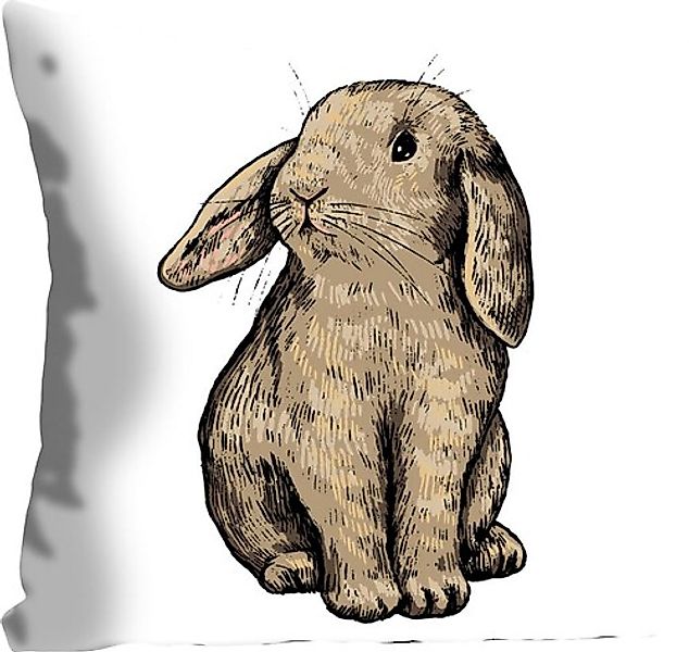queence Dekokissen »Eilert«, Kissenhülle,Hase,Sitzend,Süß,Natur,Tiermotiv,E günstig online kaufen