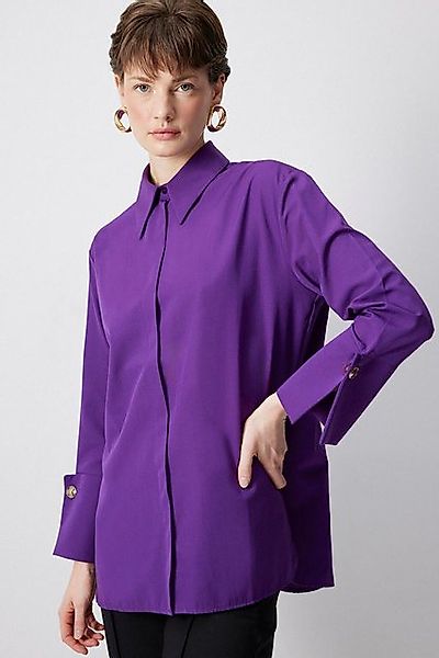 touche prive Hemdbluse Poplin Shirt mit Weiten Manschetten, Schwarz günstig online kaufen