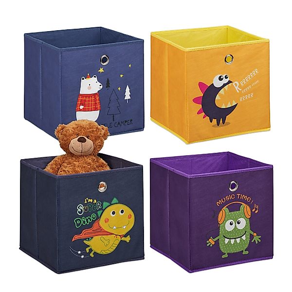 relaxdays Faltbox Kinder Aufbewahrungsboxen im 4er günstig online kaufen