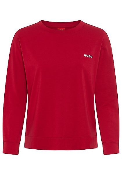 HUGO Langarmshirt regular fit, Rundhals, kontrastfarbener Print günstig online kaufen