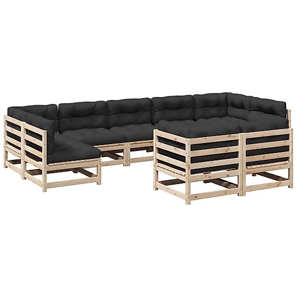 vidaXL 9-Tlg Garten-Sofagarnitur mit Kissen Massivholz Kiefer 3299629 günstig online kaufen