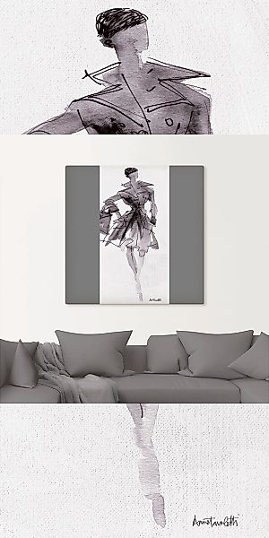 Artland Leinwandbild "Mode Skizzenbuch VII" Mode 1 Stk. tlg. auf Holzrahmen günstig online kaufen