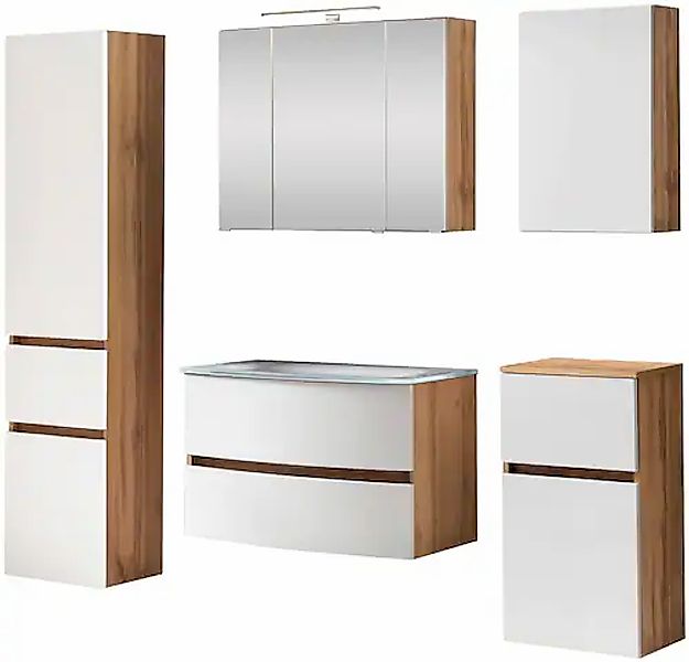 welltime Badezimmer-Set "Kaunas", (Set, 5 St.), bestehend aus Waschtisch-Se günstig online kaufen