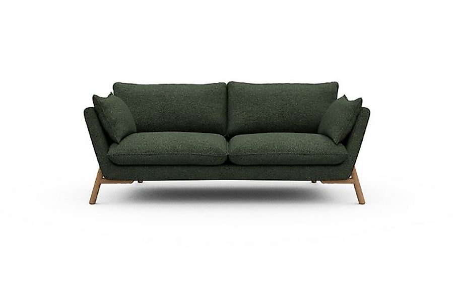 moebelfaktor Sofa Emil 2-Sitzer Beinfarbe Eiche Natur, schräg gestellte Arm günstig online kaufen