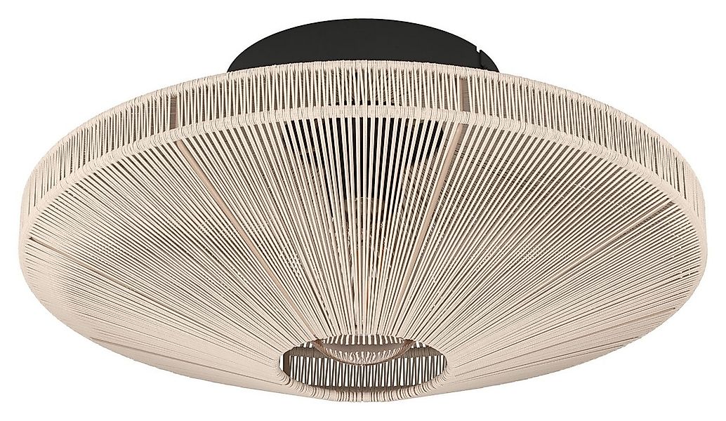 EGLO Deckenleuchte MIDSUMER, Ø 38 cm, Creme, Schwarz, Stahl, ohne Leuchtmit günstig online kaufen