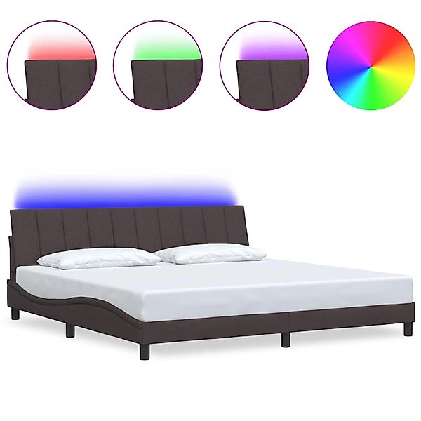 vidaXL Bettgestell ohne Matratze Hanko Dunkelbraun 200x200 cm Stoff 3310485 günstig online kaufen