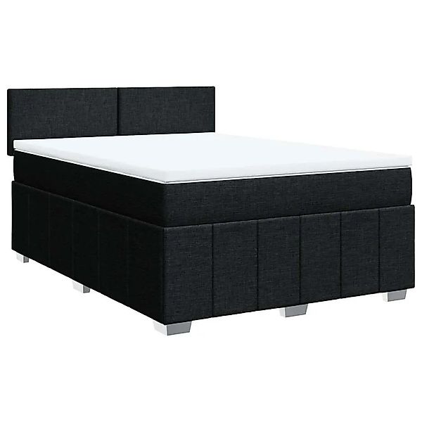 vidaXL Boxspringbett mit Matratze Schwarz 140x200 cm Stoff 3289386 günstig online kaufen