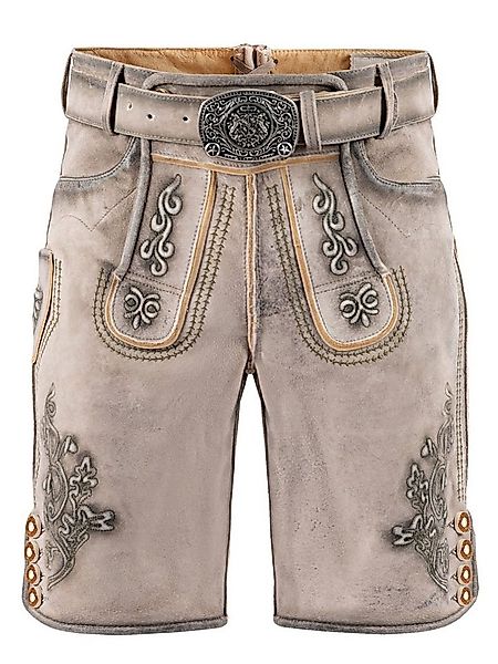 FUCHS Trachtenlederhose Lederhose kurz Norbert schnee (2-tlg) inkl. Gürtel günstig online kaufen