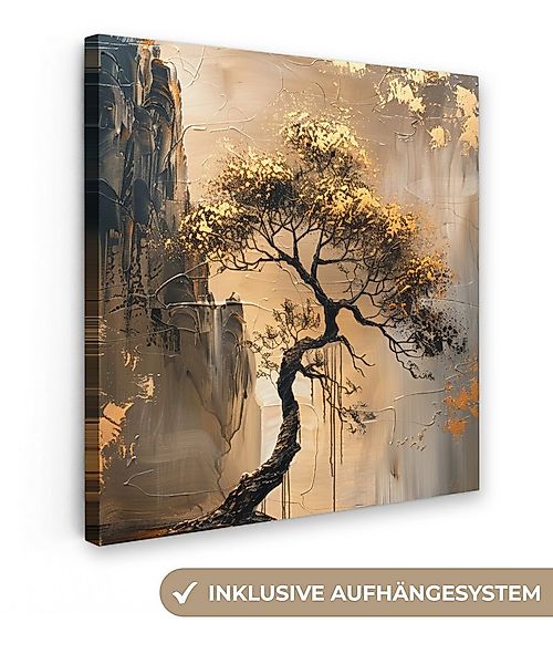 OneMillionCanvasses® Leinwandbild Baum - Gold - Landschaft - Farbe, Fotodru günstig online kaufen