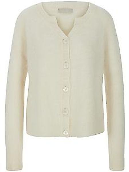 Strickjacke aus 100% Kaschmir Peter Hahn weiss günstig online kaufen