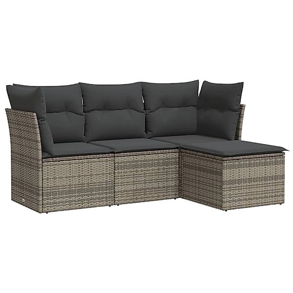 vidaXL Gartenlounge-Set 4-tlg. Garten-Sofagarnitur mit Kissen günstig online kaufen