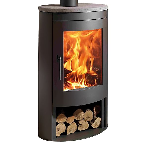 Panadero Oval 1 Kaminofen Stahl Schwarz 8,7 kW günstig online kaufen