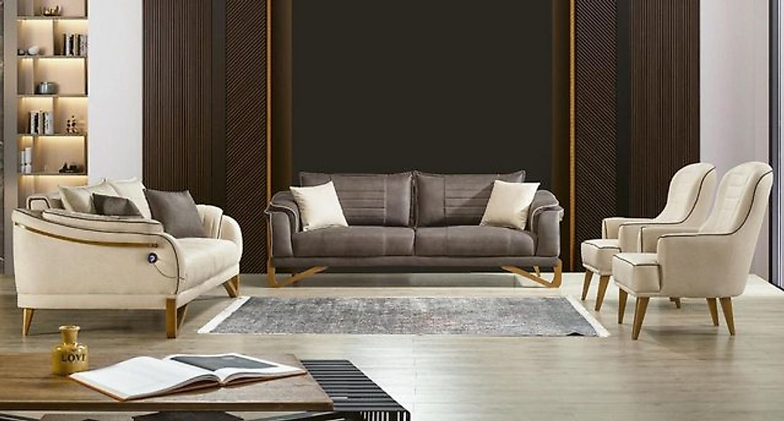 Xlmoebel Sofa Sofa-Set 3+3+1+1 Sitzmöbel Polsterung Möbel Garnitur 4-teilig günstig online kaufen