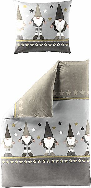 BIERBAUM Bettwäsche "4104" 2 Stk. tlg. Mako-Satin und Biber, 100% Baumwolle günstig online kaufen
