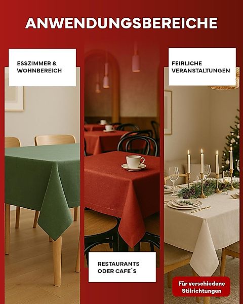 texpot Tischdecke Lotuseffekt Leinenoptik Bügelfrei Fleckschutz günstig online kaufen