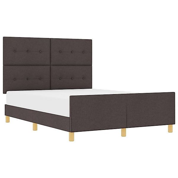vidaXL Bett Bettgestell Dunkelbraun 140x190 cm Stoff (1-tlg) günstig online kaufen