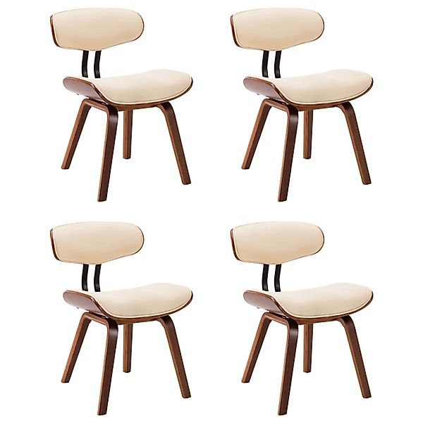 vidaXL Esszimmerstühle 4 Stk Creme Bugholz und Kunstleder 278716 günstig online kaufen