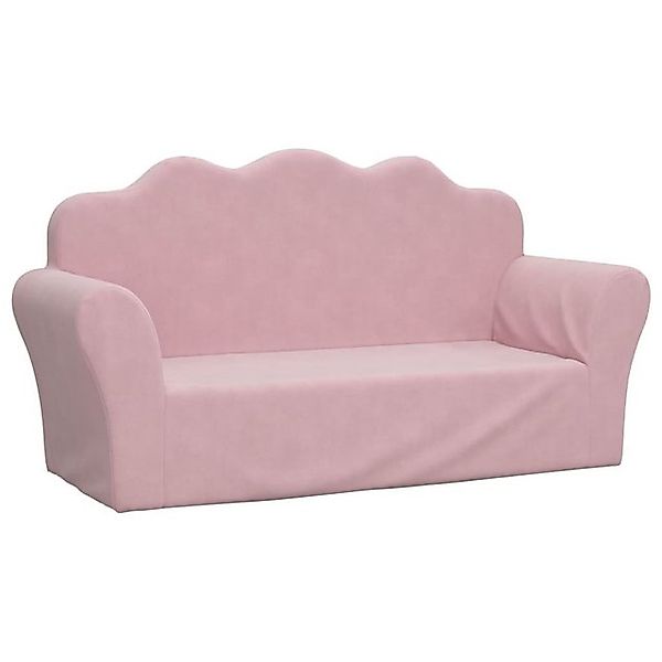 vidaXL Kindersofa, Kinder Schlafsofa 2-Sitzer Rosa Weich Plüsch günstig online kaufen